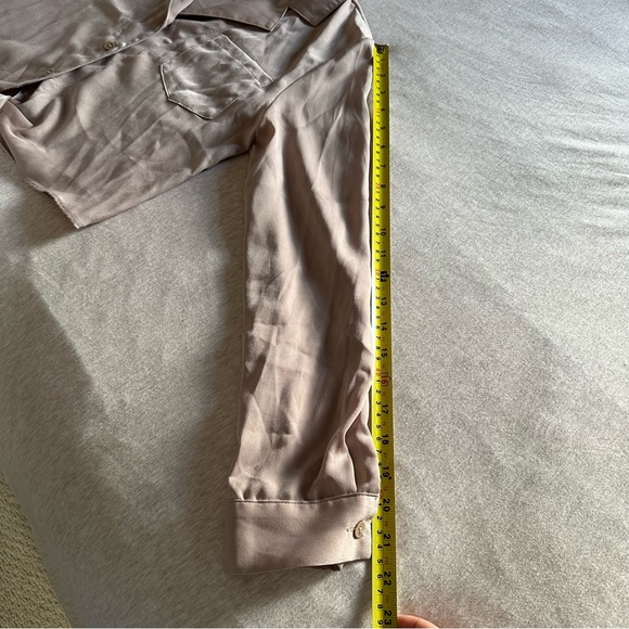 OAK & FORT Cropped Tie-Front Collared Blouse - Picture 10 of 10